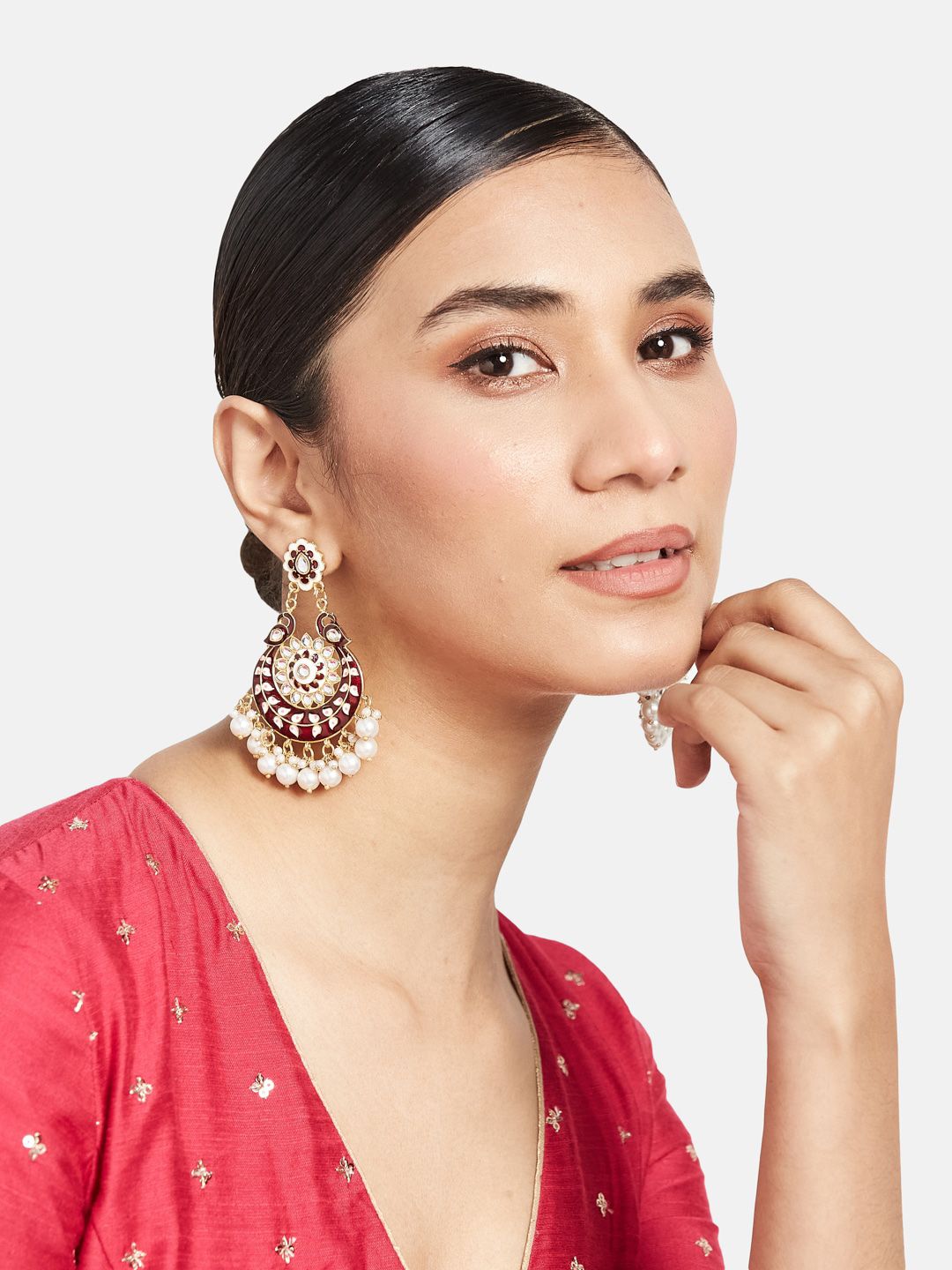 ATIBELLE Gold-Plated Classic Chandbalis Earrings