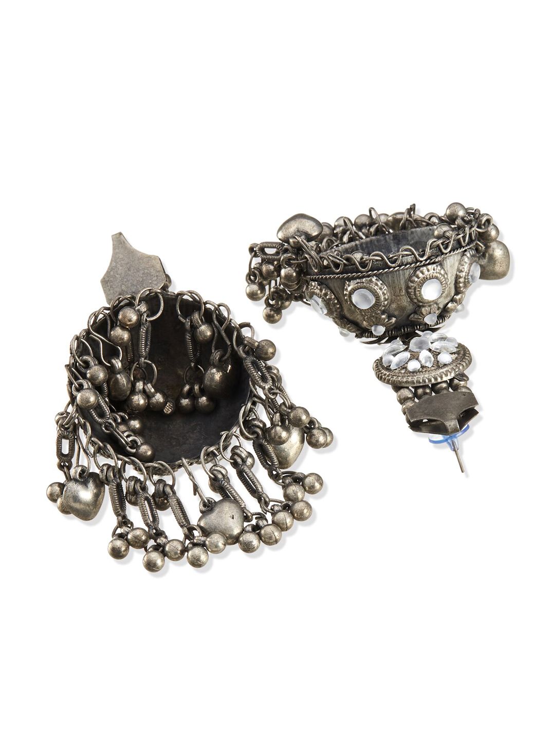 ATIBELLE Stone Studded Gold-Plated Dome Shaped Jhumkas Earrings