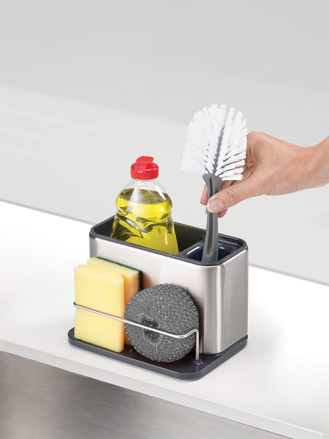 Joseph Joseph Grey Sink Caddy with Sponge Holder Organiser-image-44