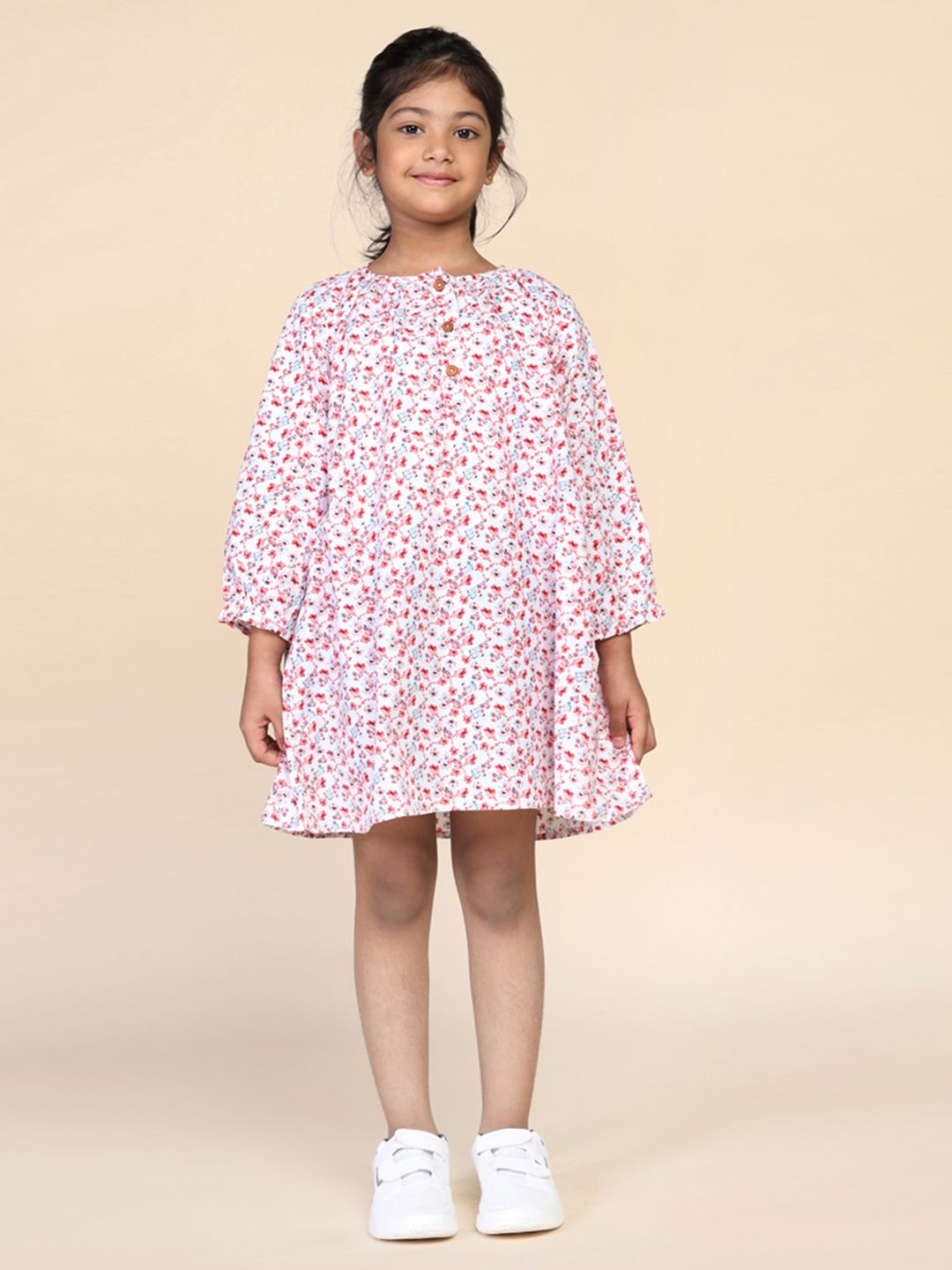 Biglilpeople Girls Floral Printed Pure Cotton Nightdress-image-33
