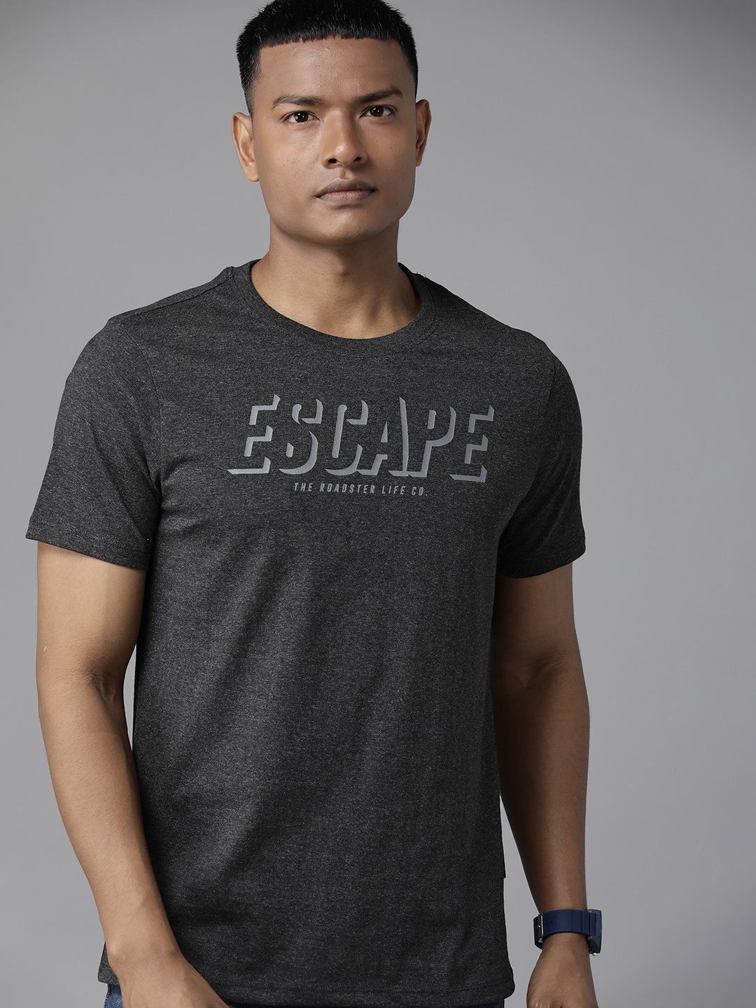 The Roadster Lifestyle Co. Typography Printed Pure Cotton T-shirt