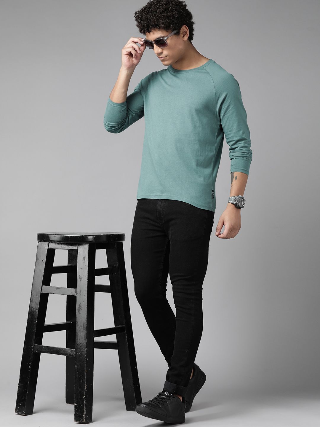 Roadster The Lifestyle Co. Raglan Sleeves Pure Cotton T-shirt-picture-24