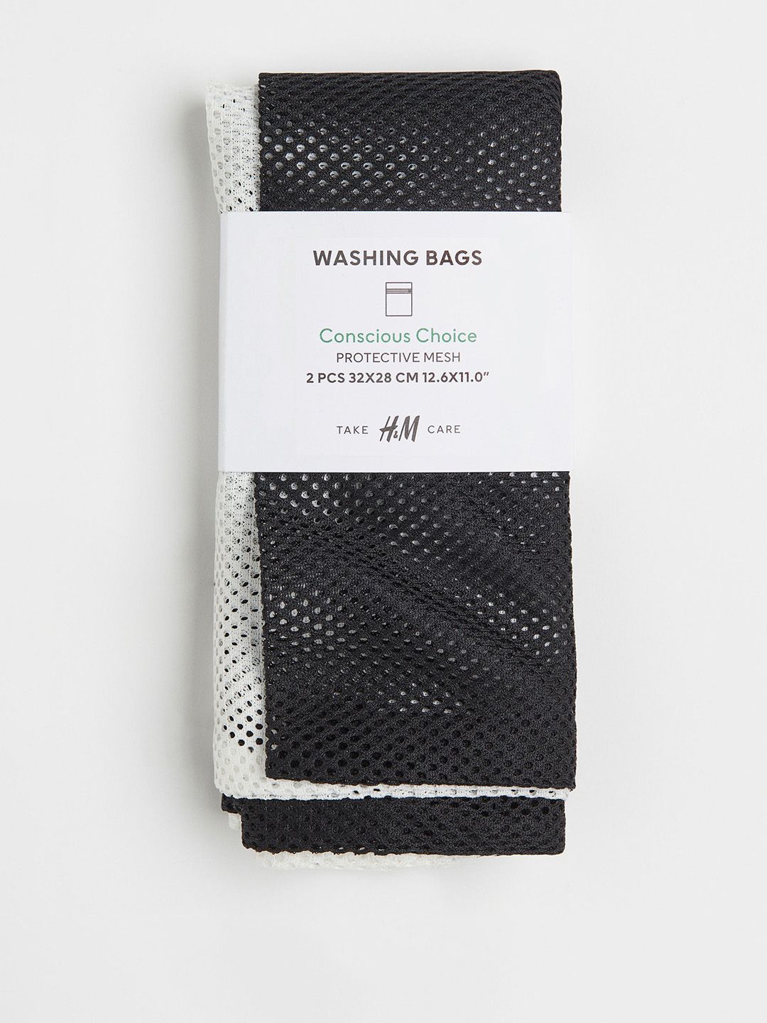 H&M Black & White 2-Pack Mesh Laundry Bags-image-1