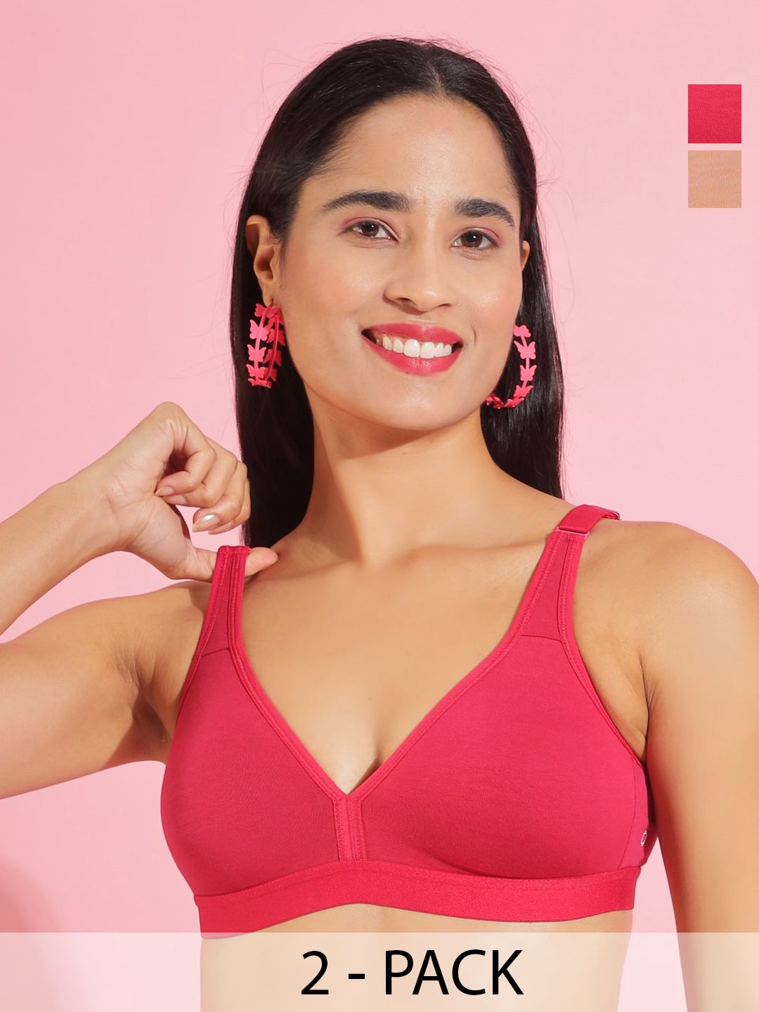 Dollar Missy Pack of 2 Wire-Free Basic Support Bra