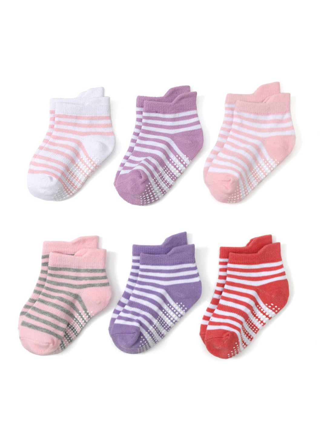 YOUSTYLO Kids Pack Of 6 Patterned Ankle Length Socks-picture-55