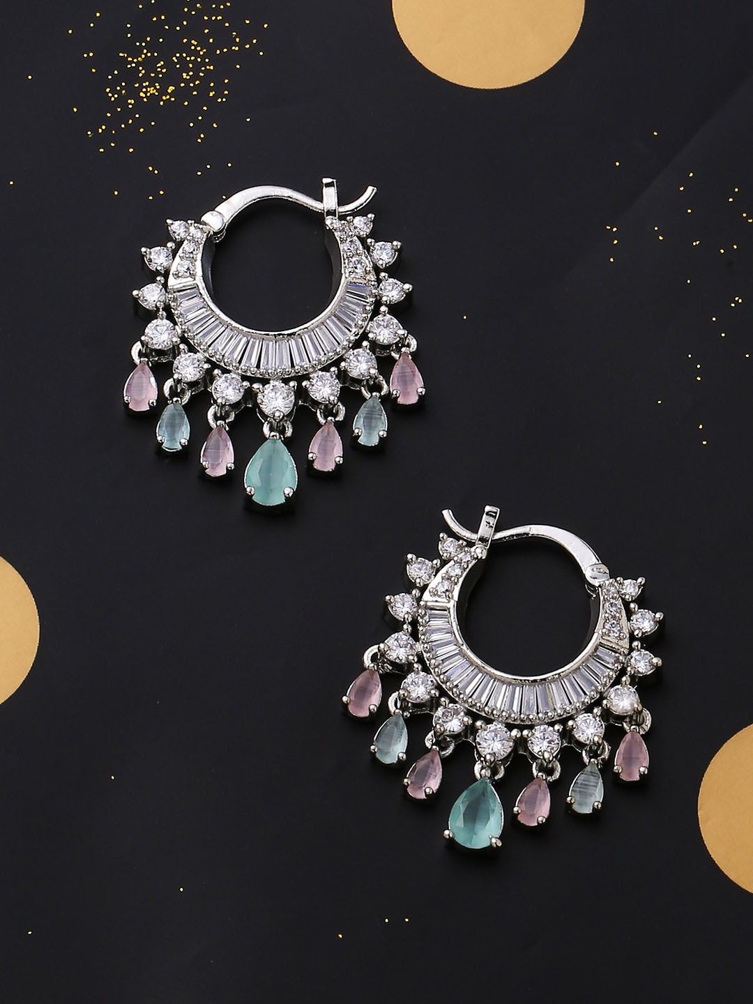 THE AAB STUDIO Rhodium-Plated Crescent Shaped Hoop Earrings-picture-33