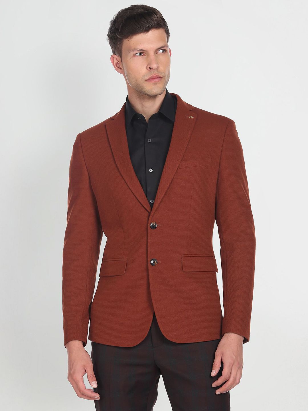 Arrow Men Slim Fit Single-Breasted Knit Formal Blazer-picture-44