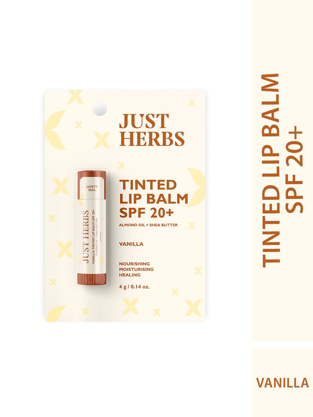 Just Herbs SPF 20+ Vanilla Tinted Lip Balm with Almond Oil & Shea Butter - 4g-image-45