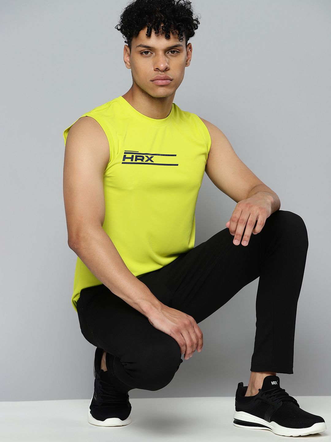 HRX by Hrithik Roshan Brand Logo Printed Rapid-Dry Training or Gym T-shirt-picture-33