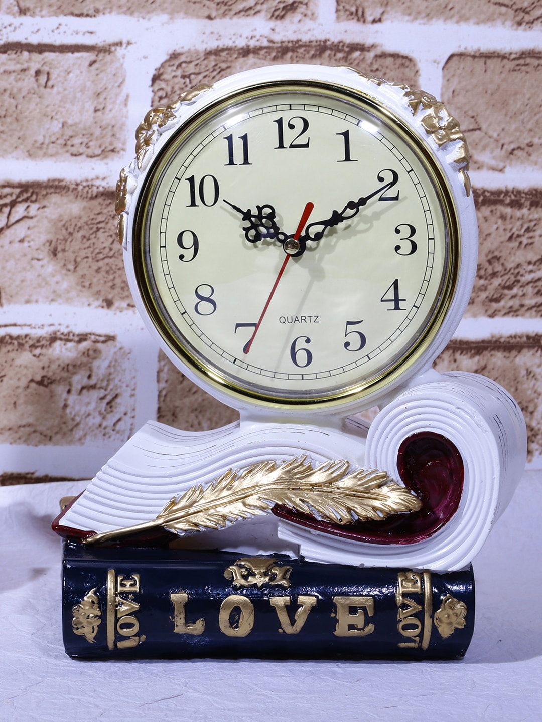 A Vintage Affair- Home Decor White Vintage Table Clock-image-24