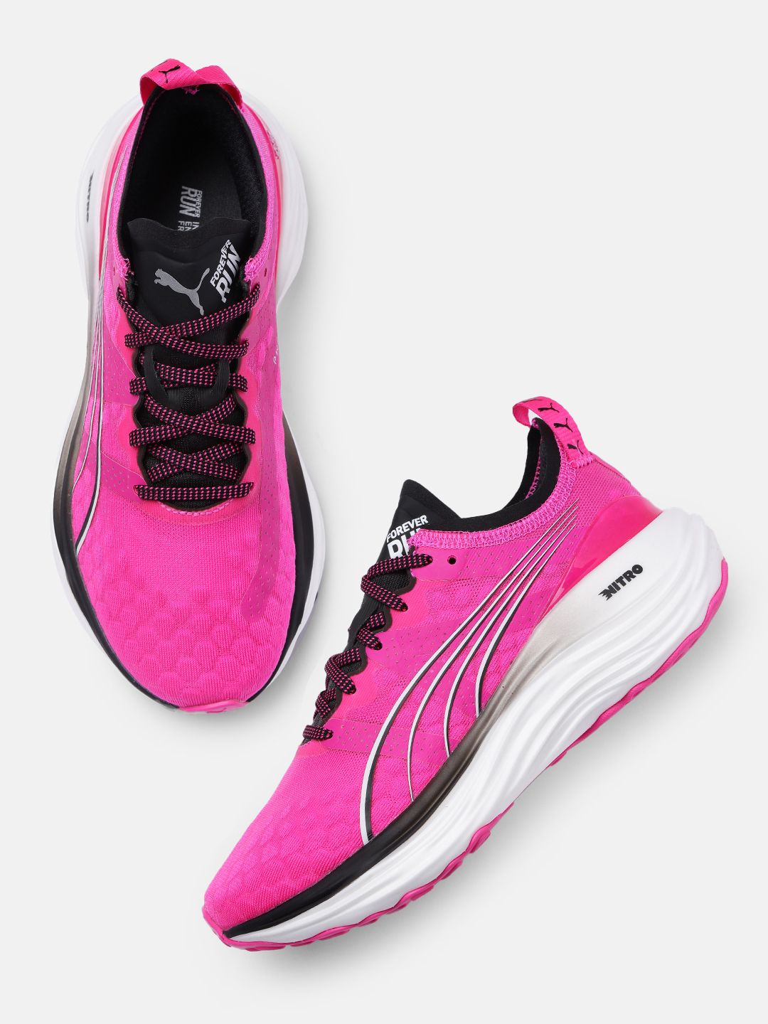 Puma Women Textured ForeverRun Nitro Road Running Shoes