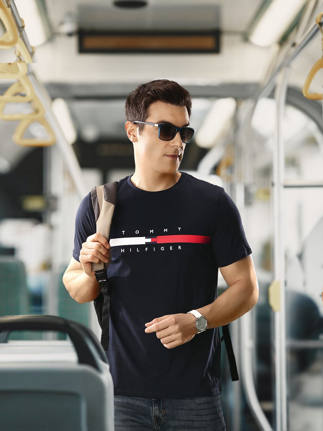 Tommy Hilfiger Men Brand Logo Printed Pure Cotton T-shirt