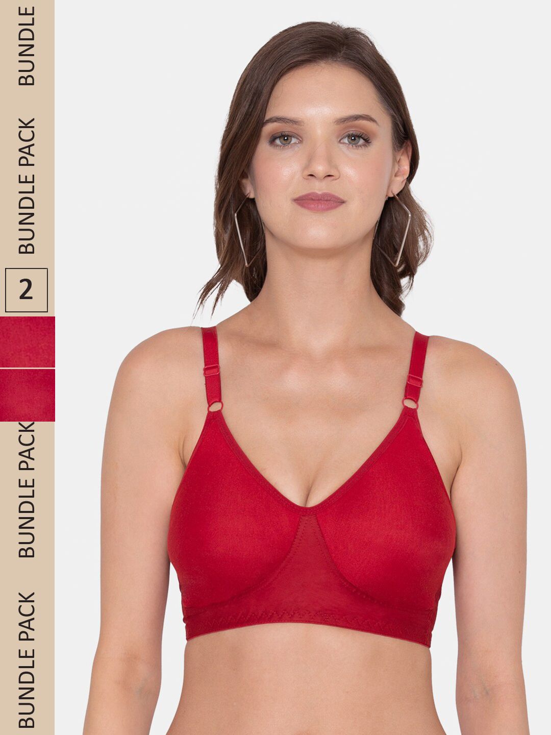 Souminie Pack Of 2 Non Padded Non Wired Cotton seamless bra
