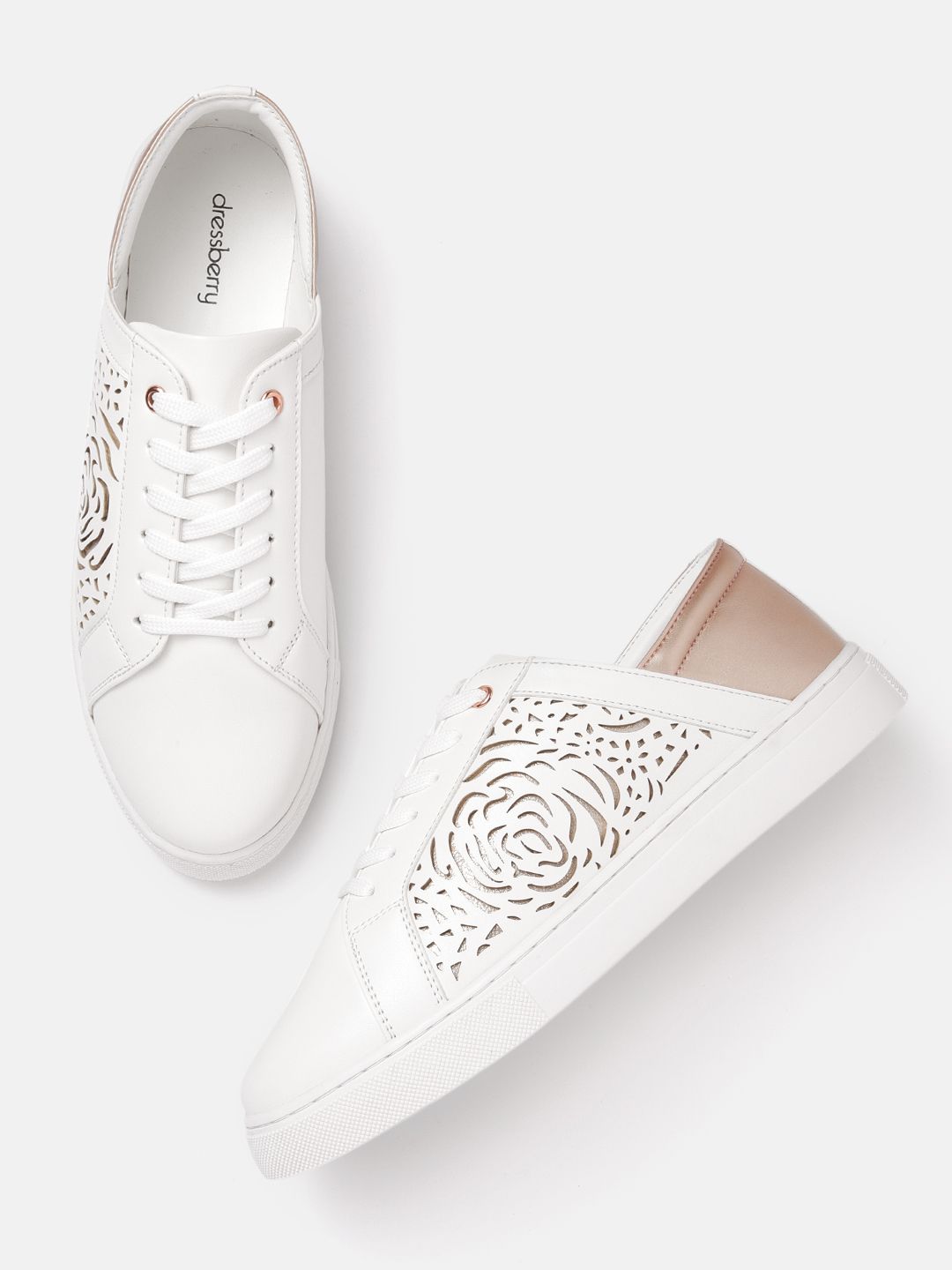 Buy DressBerry DressBerry Women Floral Laser Cut Sneakers at Redfynd