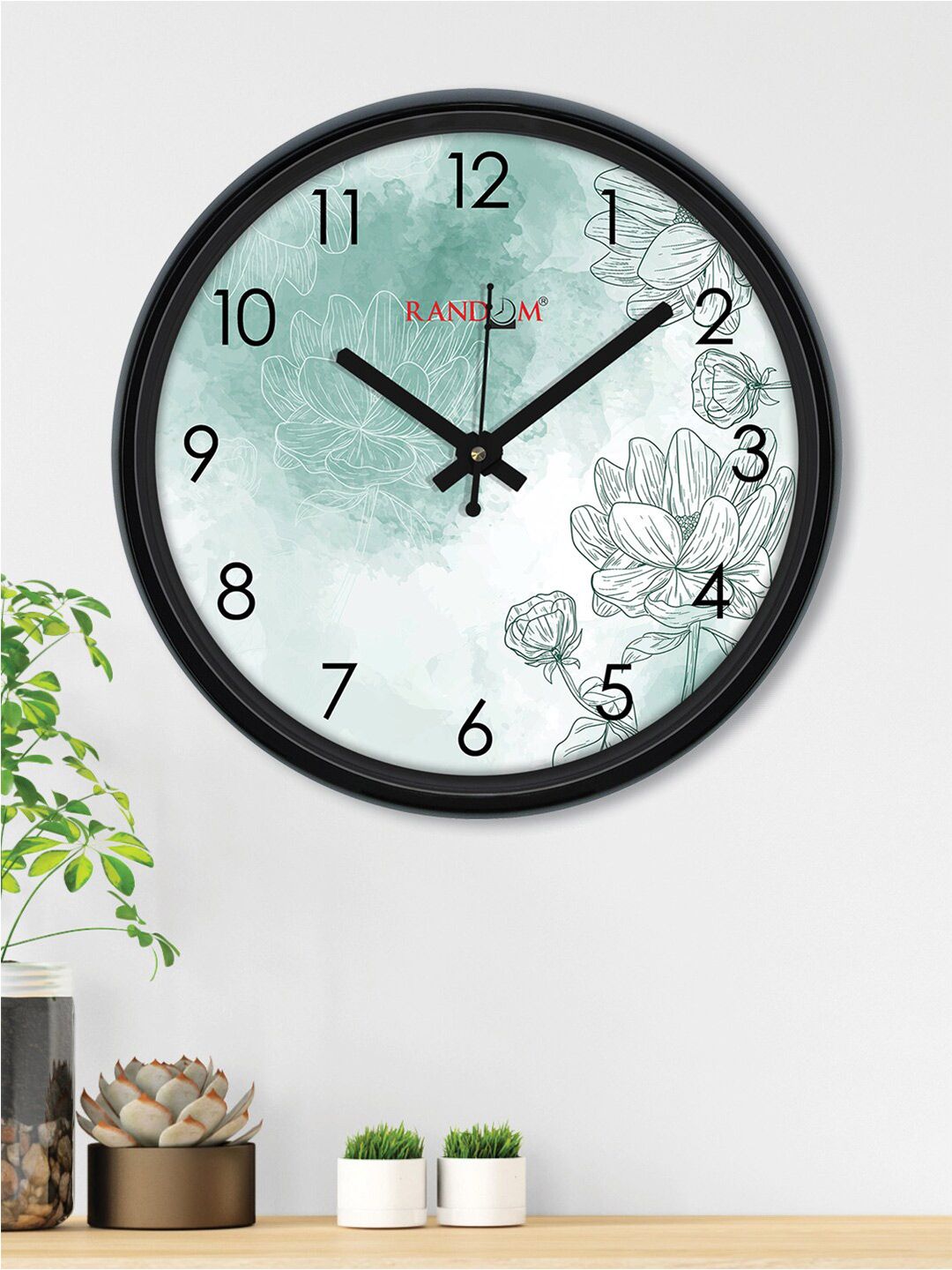RANDOM Black & Green Printed Contemporary Wall Clock-image-33
