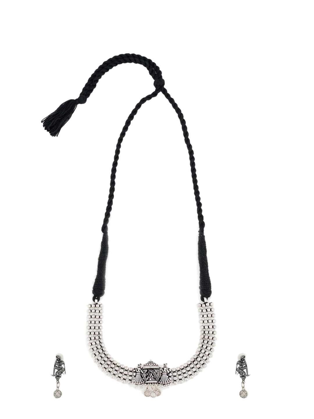 ATIBELLE Silver-Plated German Silver Oxidised Jewellery Set