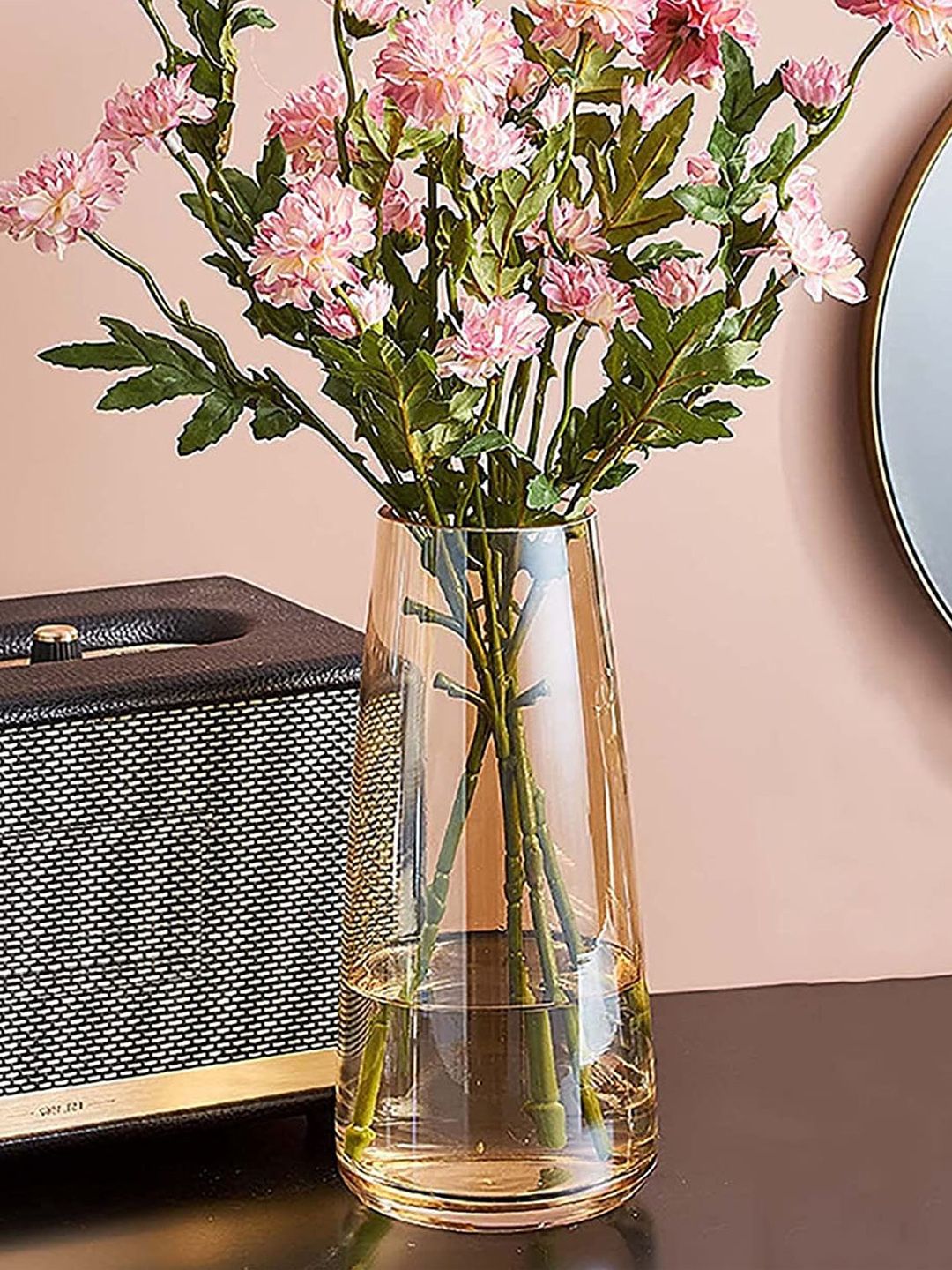 TIED RIBBONS Brown Glass Flower Vase-picture-11