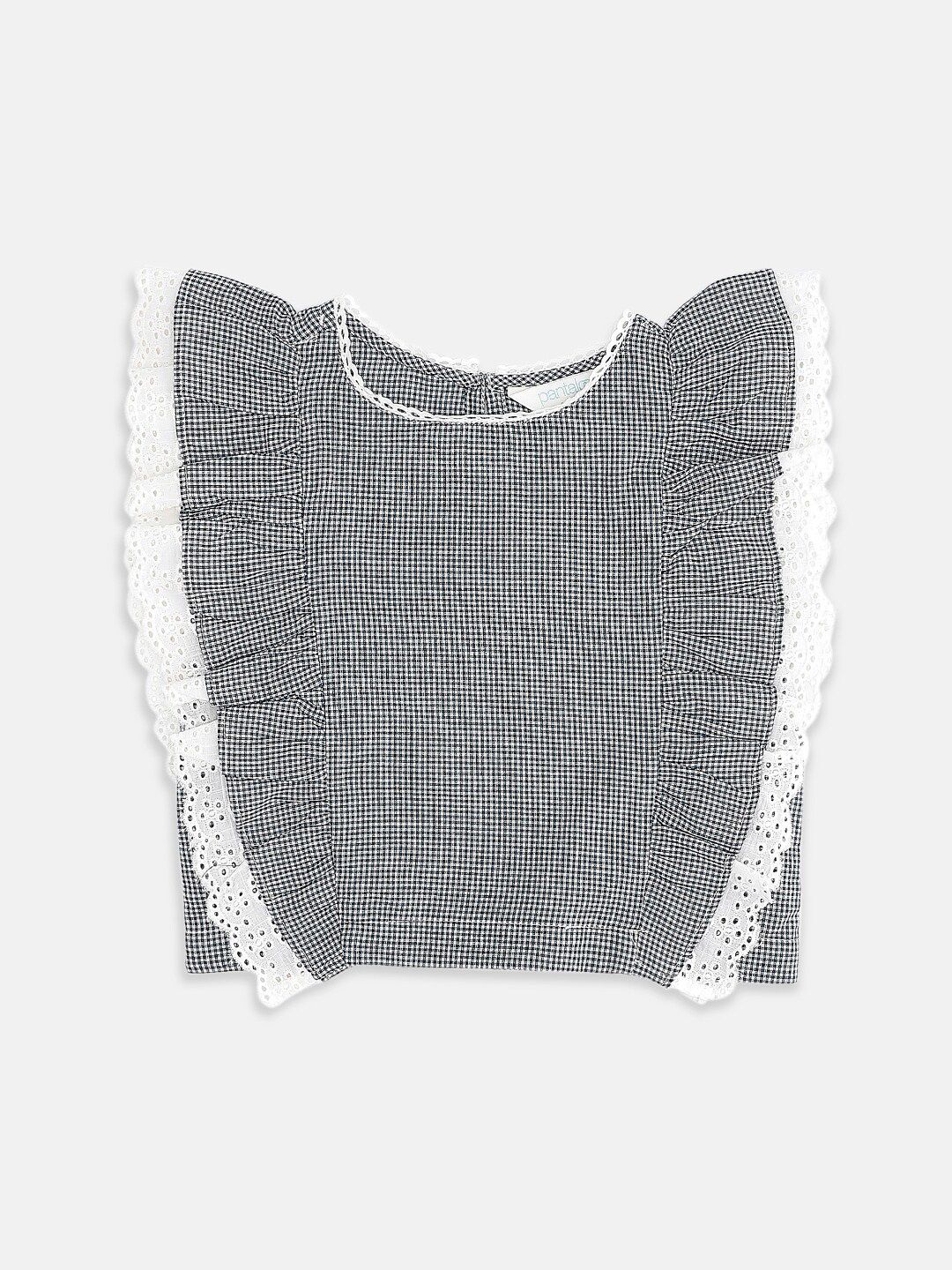 AKKRITI BY PANTALOONS Girls Checked Ruffles Cotton Top-picture-31