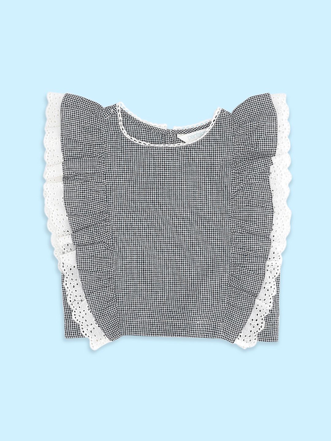 AKKRITI BY PANTALOONS Checked Ruffled Cotton regular Top-picture-48