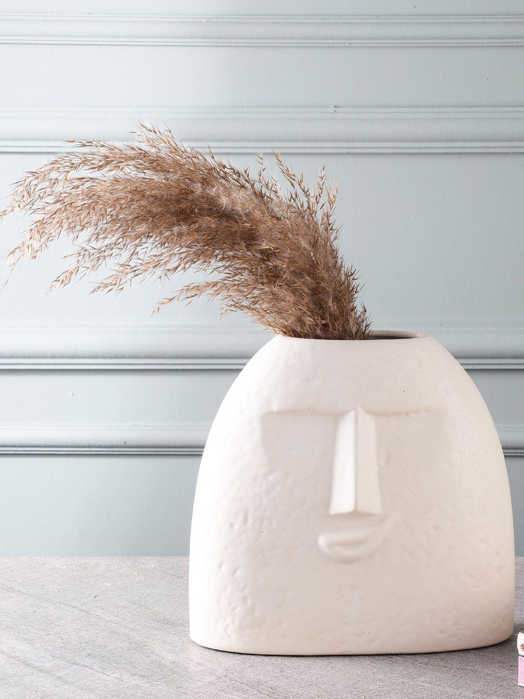 The Decor Mart White Face Textured Ceramic Vase-picture-33