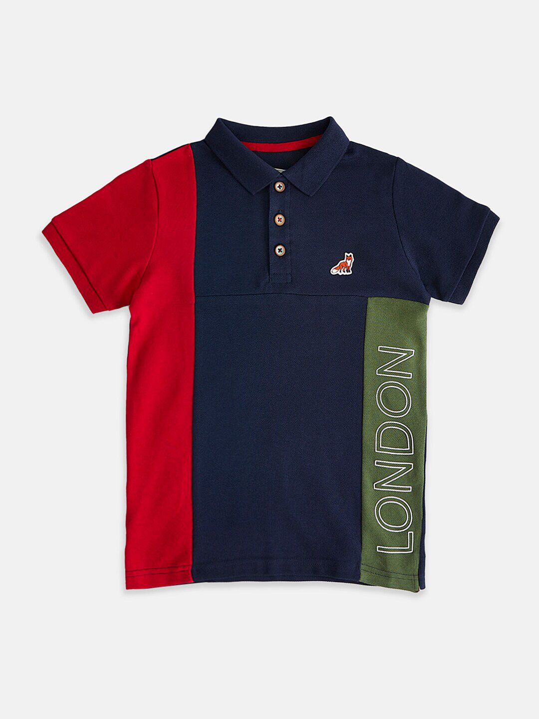 Pantaloons Junior Boys Colourblocked Polo Collar Cotton T-shirt-picture-13