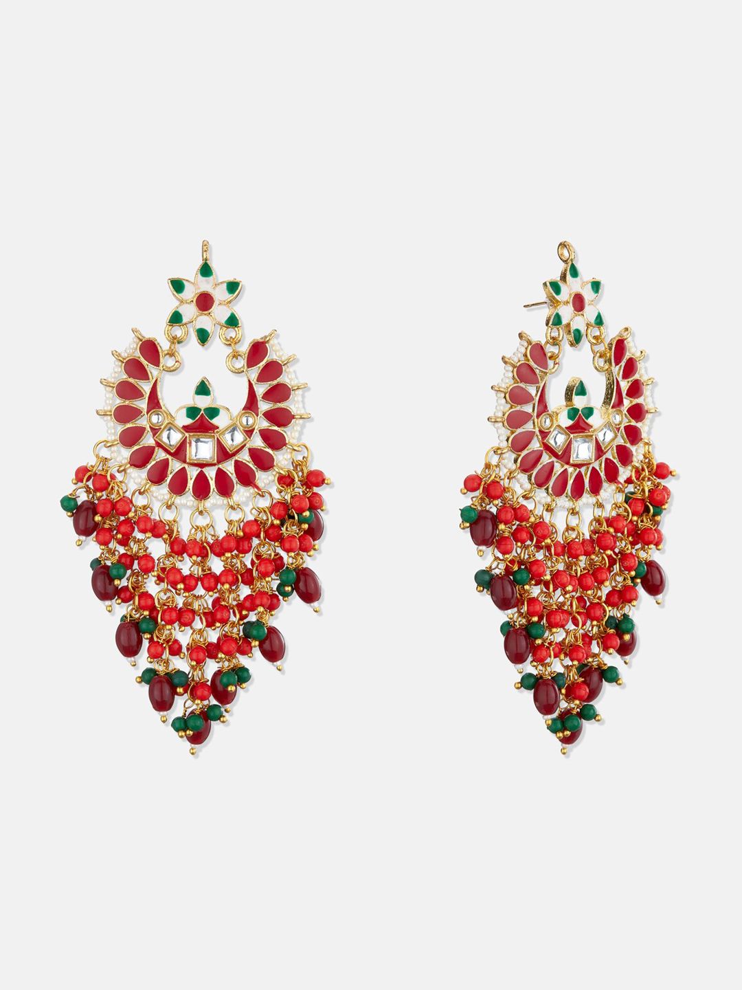 ATIBELLE Women Gold-Plated Crescent Shaped Drop Earrings