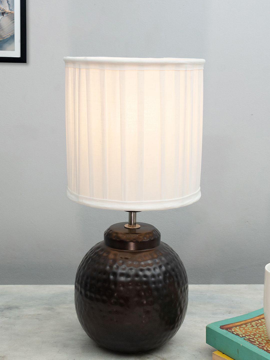 Homesake Ginger Jar White & Black Textured Antique Table Lamp-image-49
