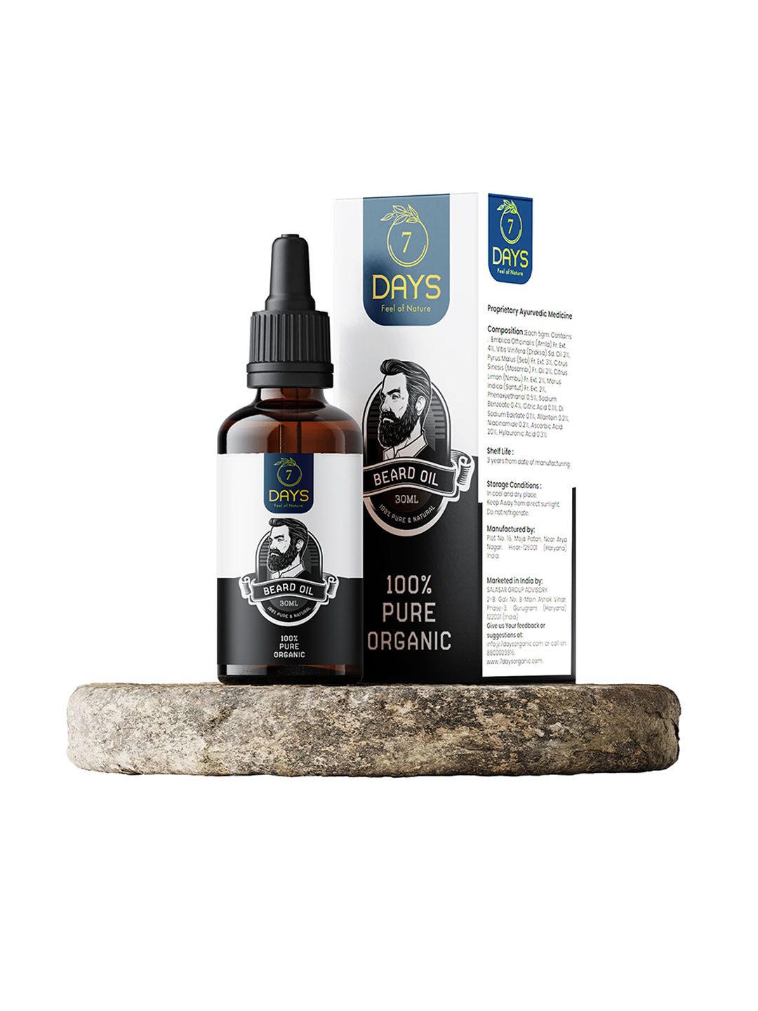 7 DAYS Men Pure Organic Beard Oil with Tea Tree & Jojoba Oil - 30ml-image-14