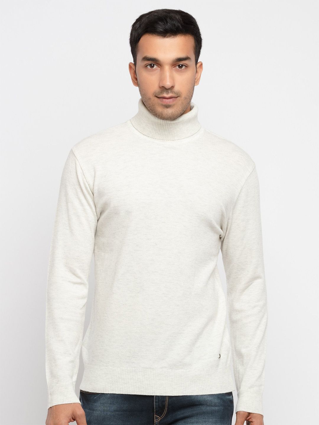 Status Quo Men Ribbed Hemline Turtle Neck Pullover Acrylic Sweater-image-3
