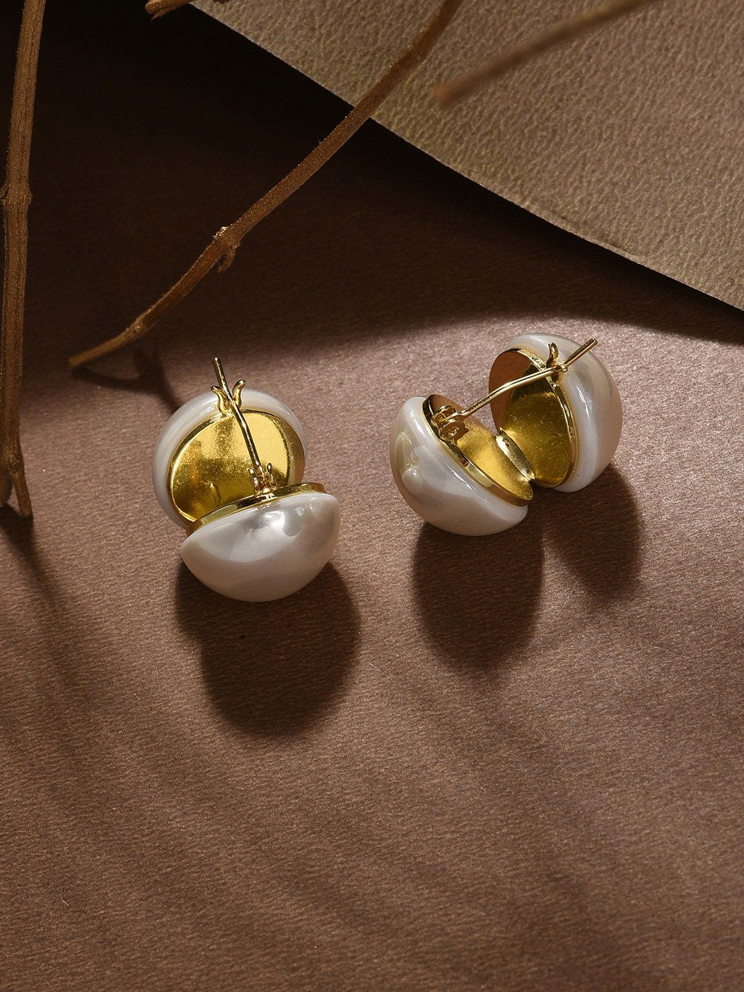 SOHI Gold-Plated Contemporary Studs Earrings-picture-11