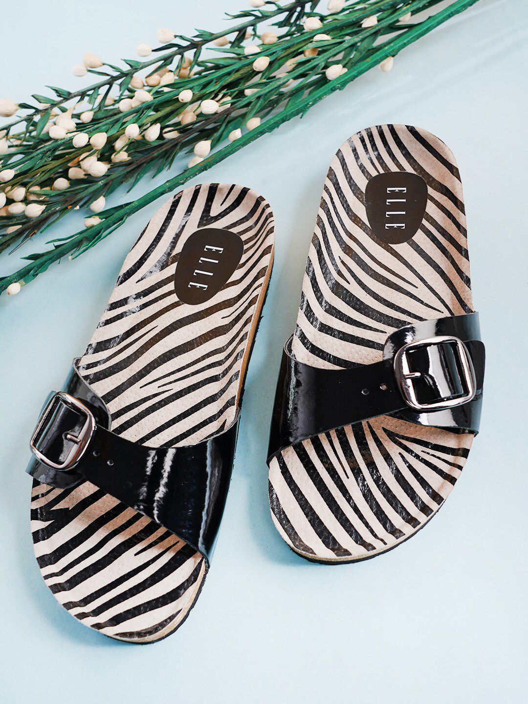 ELLE Women Leather Buckles Comfort Flats-picture-35