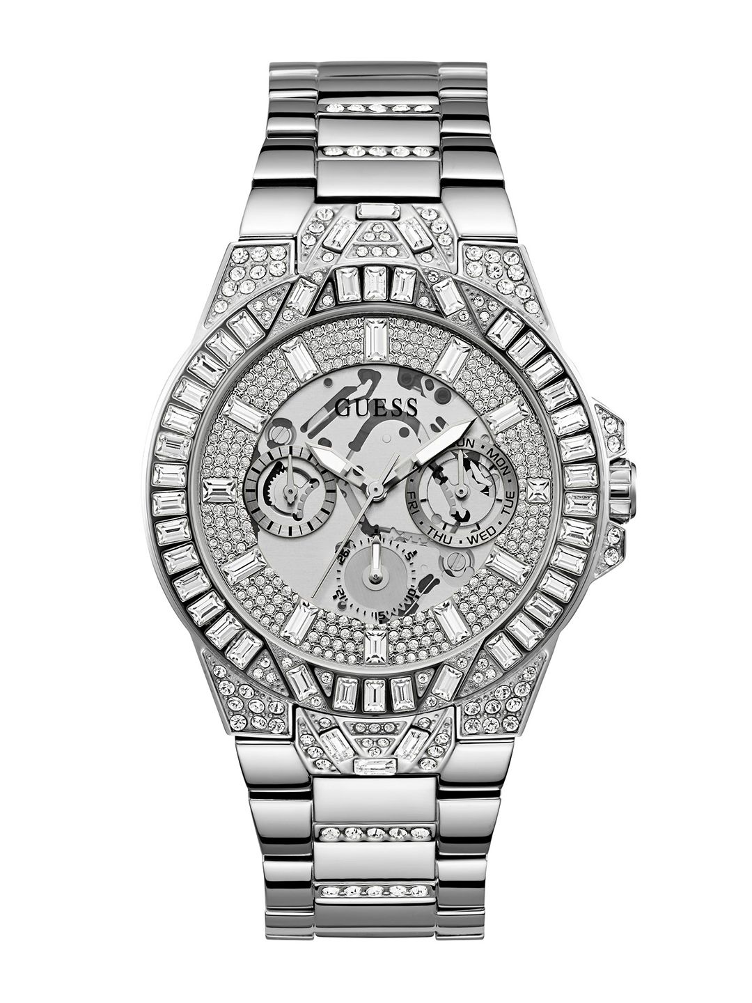 GUESS Men Embellished Dial & Bracelet Style Straps Analogue Watch GW0516G1-picture-19