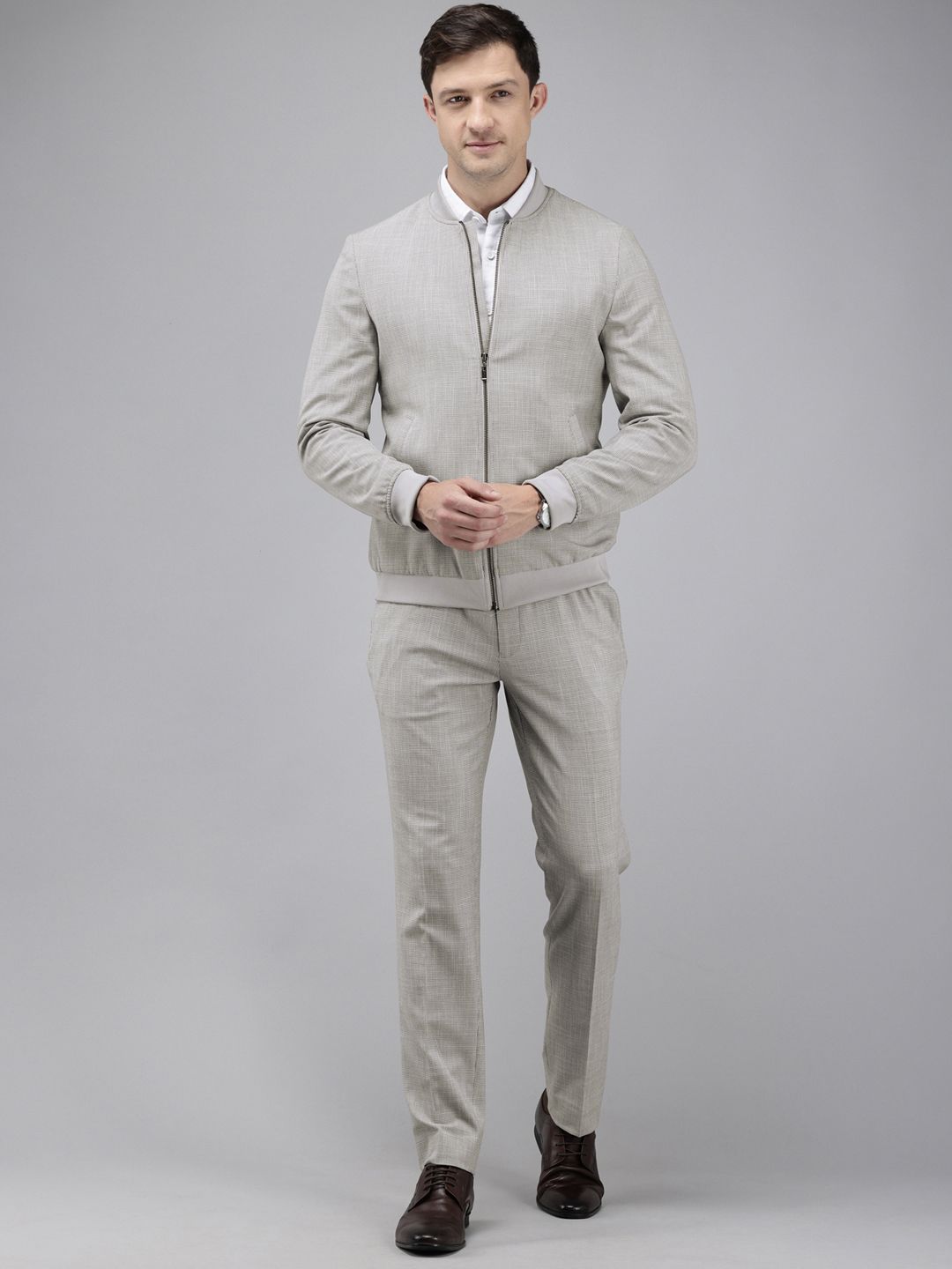 Park Avenue Slim Fit Checked 2 Piece Formal Suit-image-30