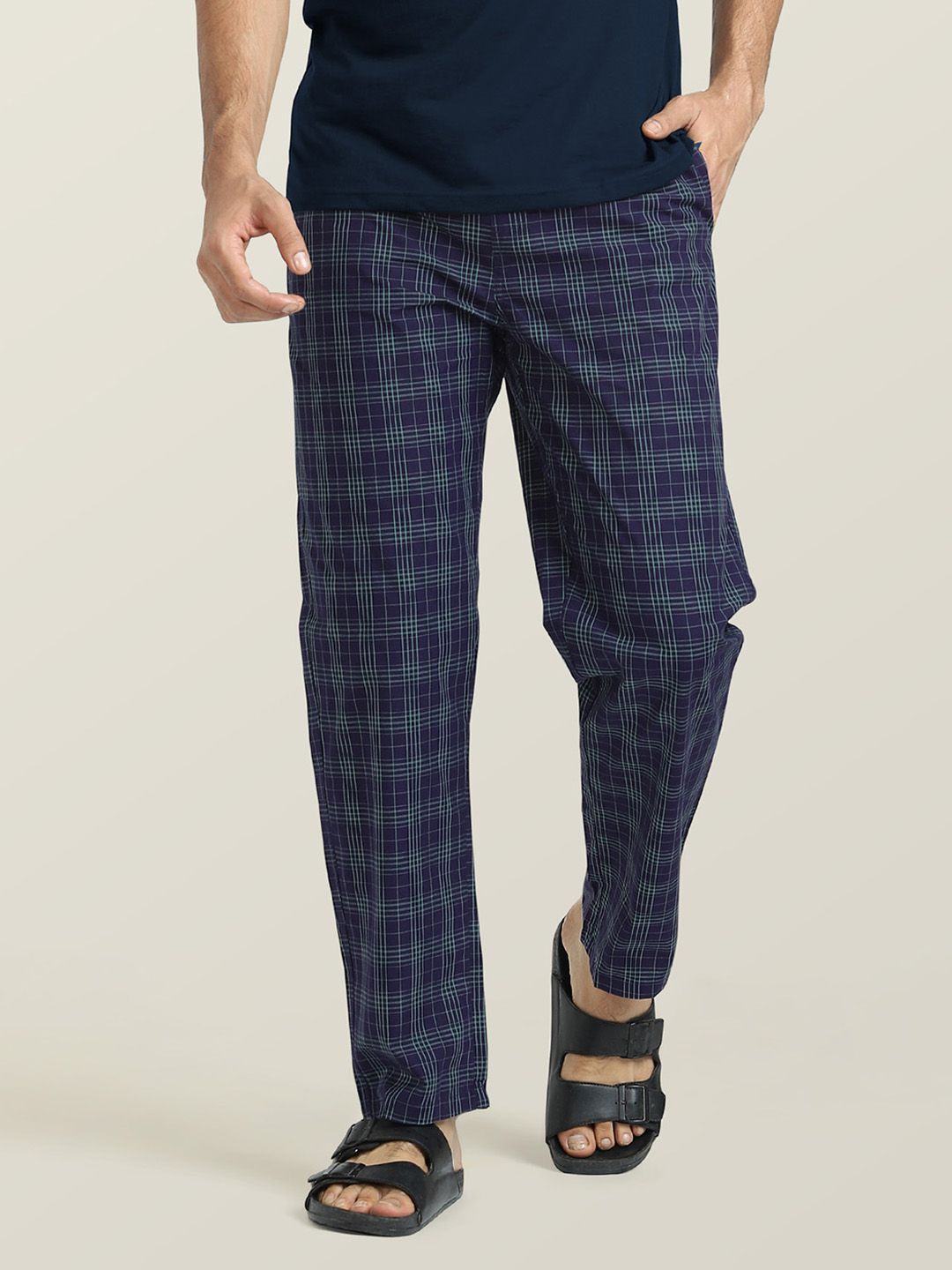 XYXX Men Checked Cotton Lounge Pants-picture-15