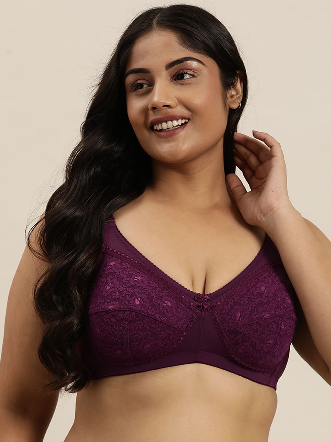 Sztori Plus Size Medium Coverage Lace Bra - SZ11- BHA04-picture-34