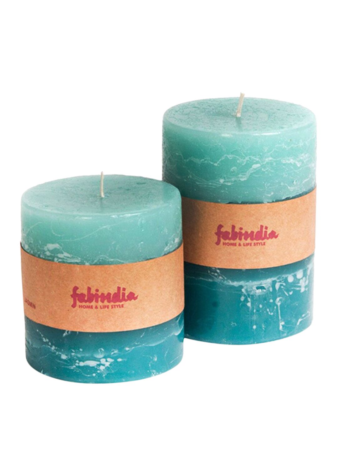 Fabindia Green Jasmine Scented Pillar Candle-image-11