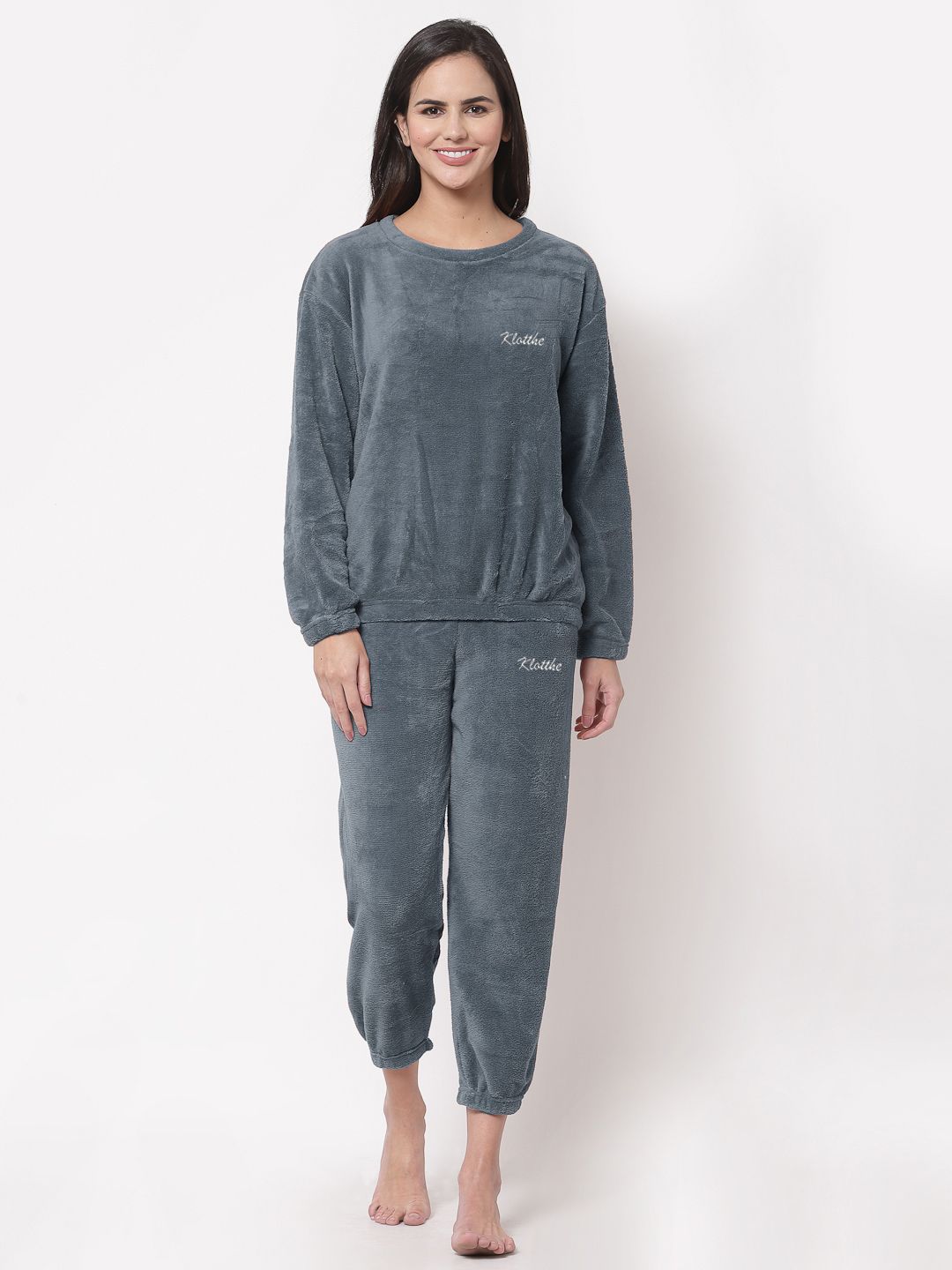 KLOTTHE Women Round Neck Woolen Night Suit-picture-27
