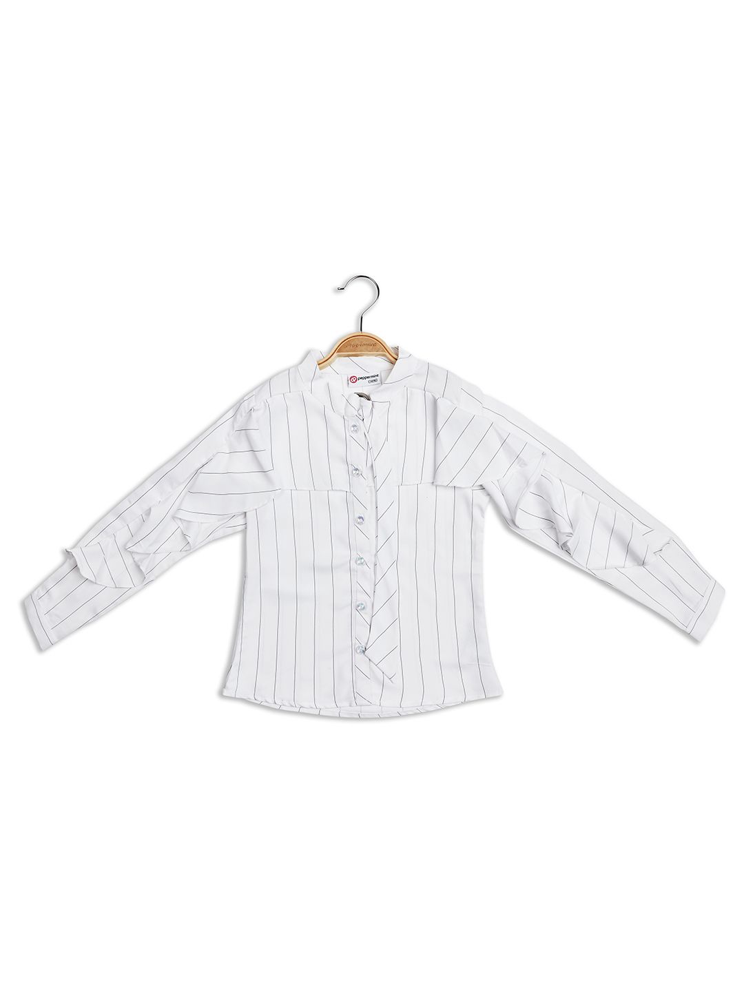 Peppermint Girls Striped Ruffles Shirt Style Top-picture-35