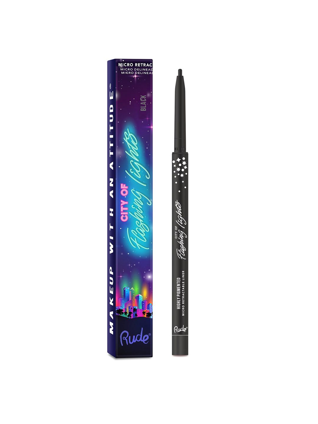 Rude Cosmetics City Of Flashing Lights Micro Retractable Liner 6 gm - Black-image-4