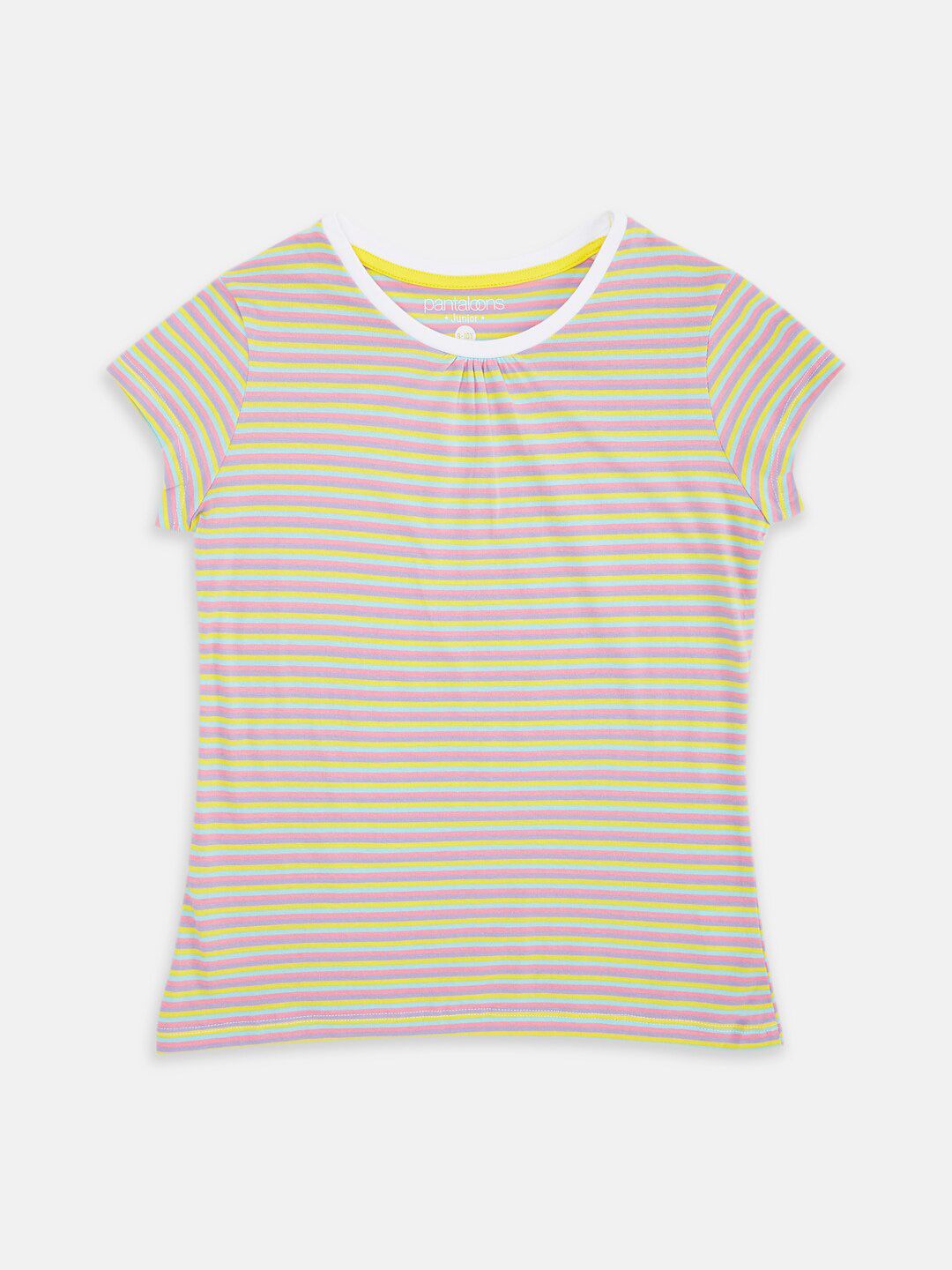 Pantaloons Junior Girls Striped Cotton T-shirt-picture-10
