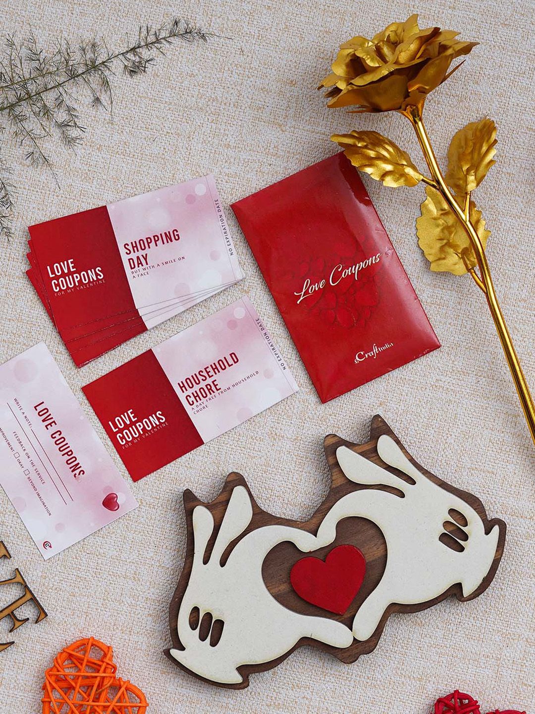 artisyn eCraftIndia Red & White 3 Pcs Valentine's Day Gift Set-picture-43