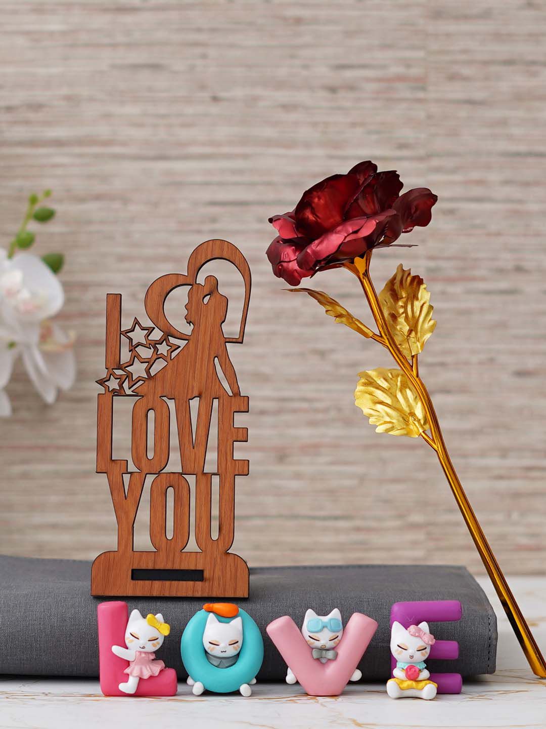 eCraftIndia Red & Brown 3 Pcs Valentine Gift Set-image-46