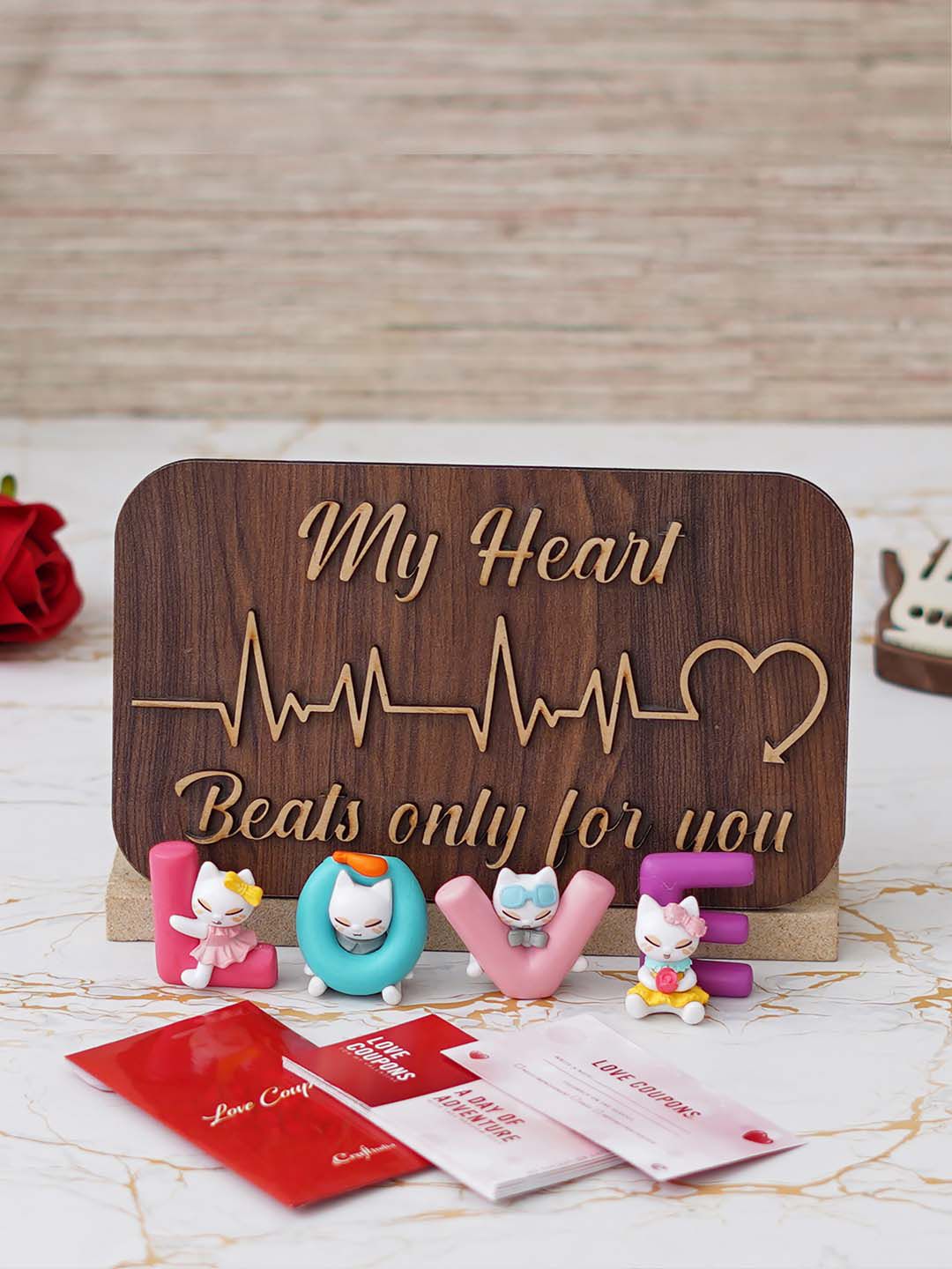 artisyn eCraftIndia Red & Brown 3 Pcs Valentines Gift Set-picture-31