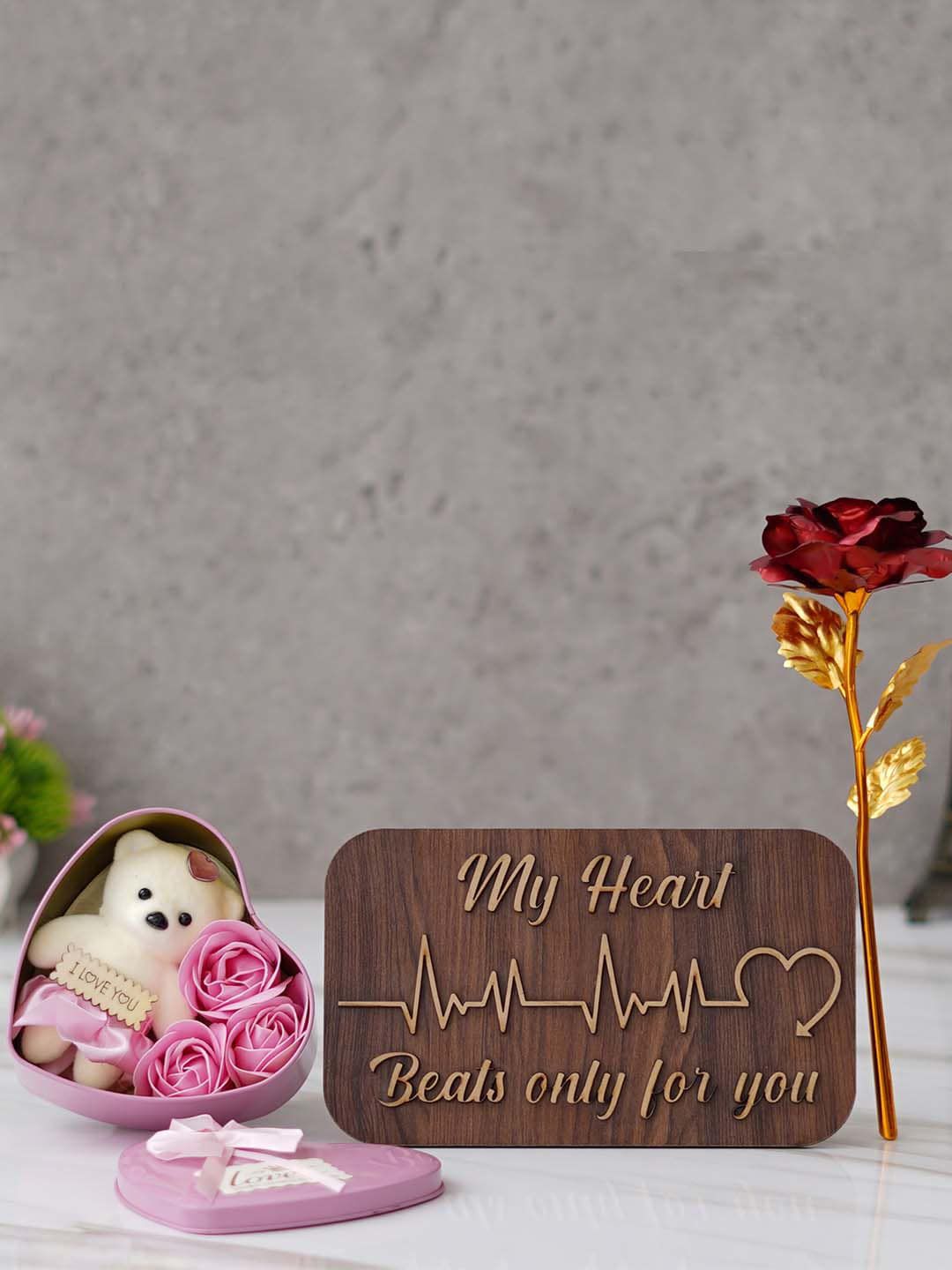 eCraftIndia Brown & Pink 6 Pcs Valentine Gift Set-image-13