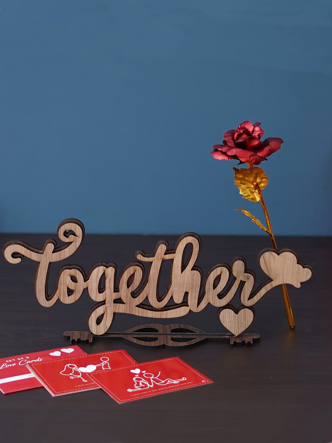 artisyn eCraftIndia Red & Brown 3 Pcs Valentine's Day Gift Set-picture-26