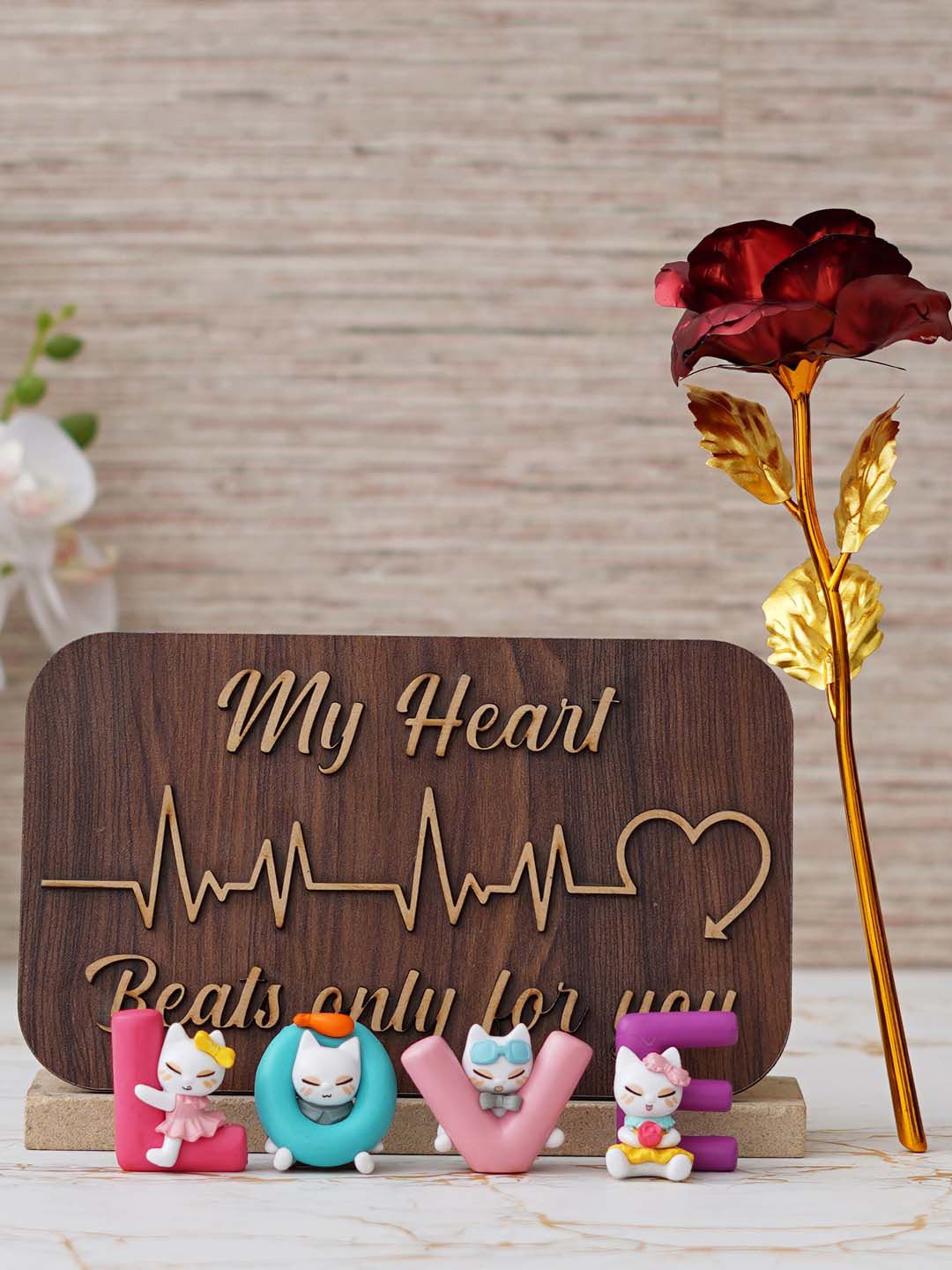 eCraftIndia Red & Brown 3 Pcs Valentine's Day Gift Set-image-49