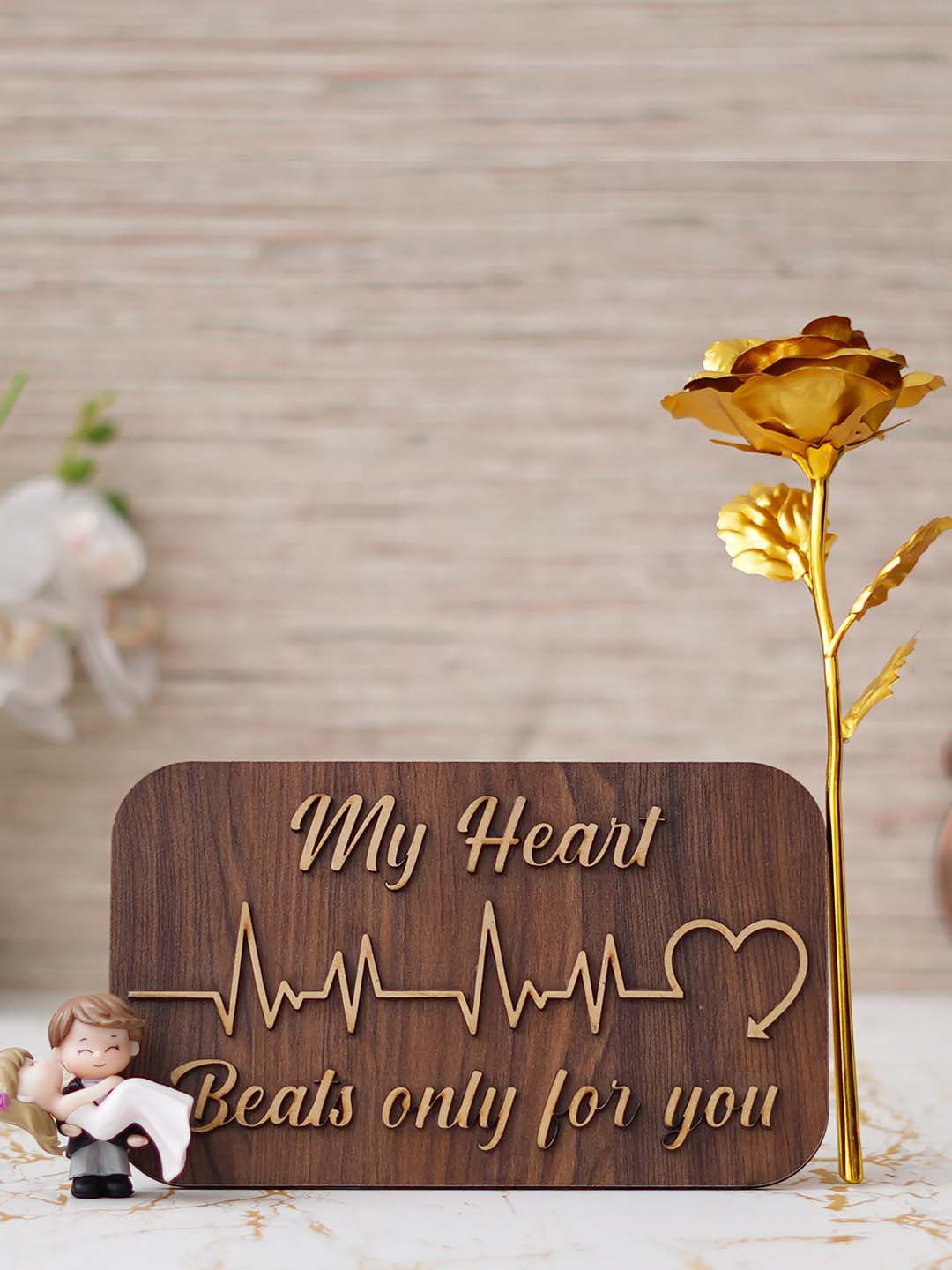 artisyn eCraftIndia Brown & White 3 Pcs Valentine's Day Gift Set-picture-23