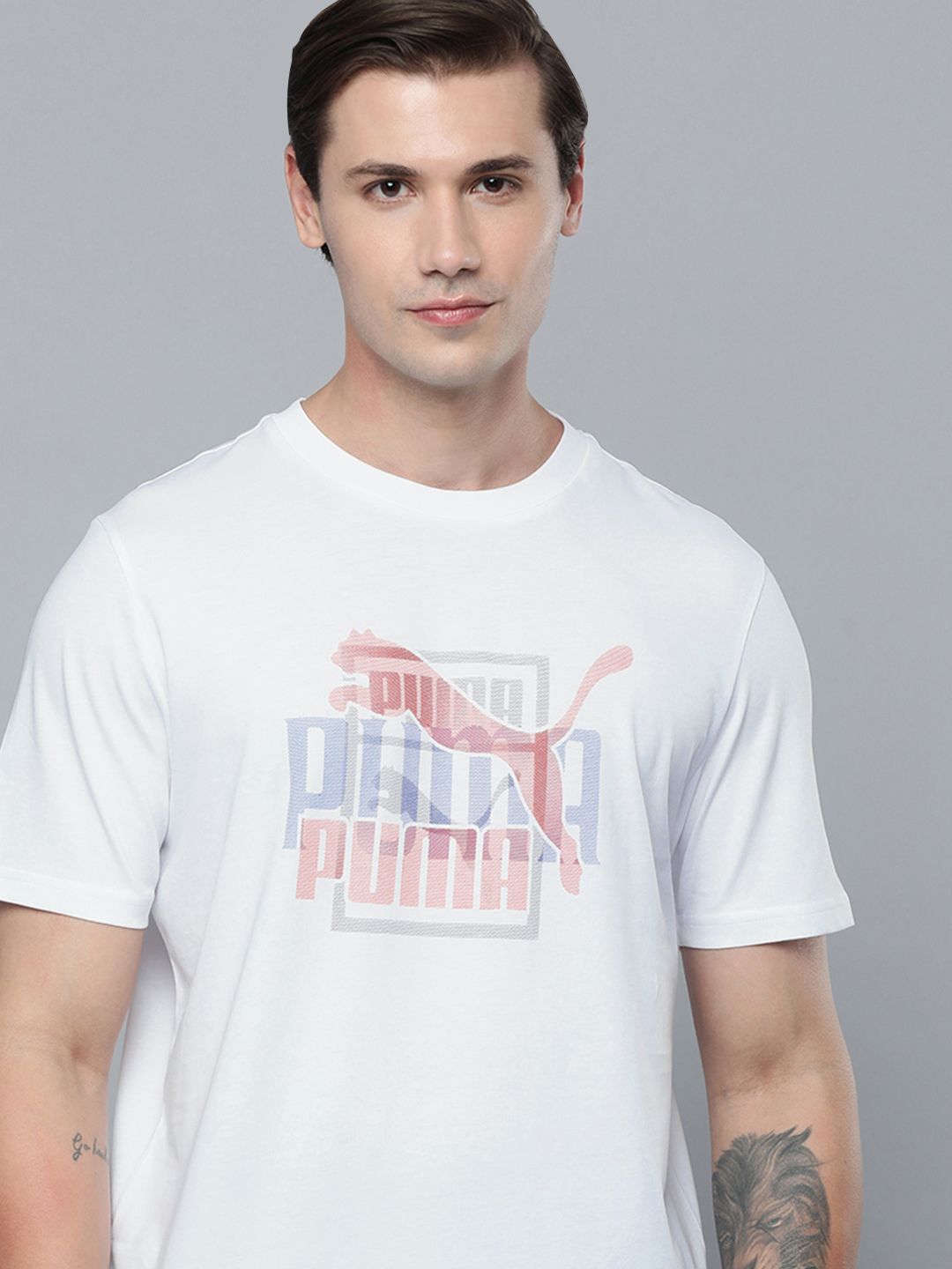 Puma Brand Logo Printed Regular Fit Pure Cotton T-shirt