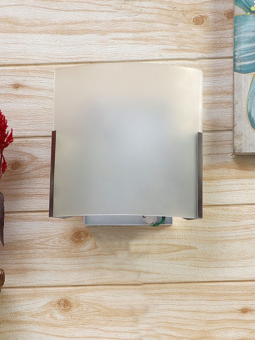 Devansh White Dual Light Glass Wall Mounted Lamp-image-1