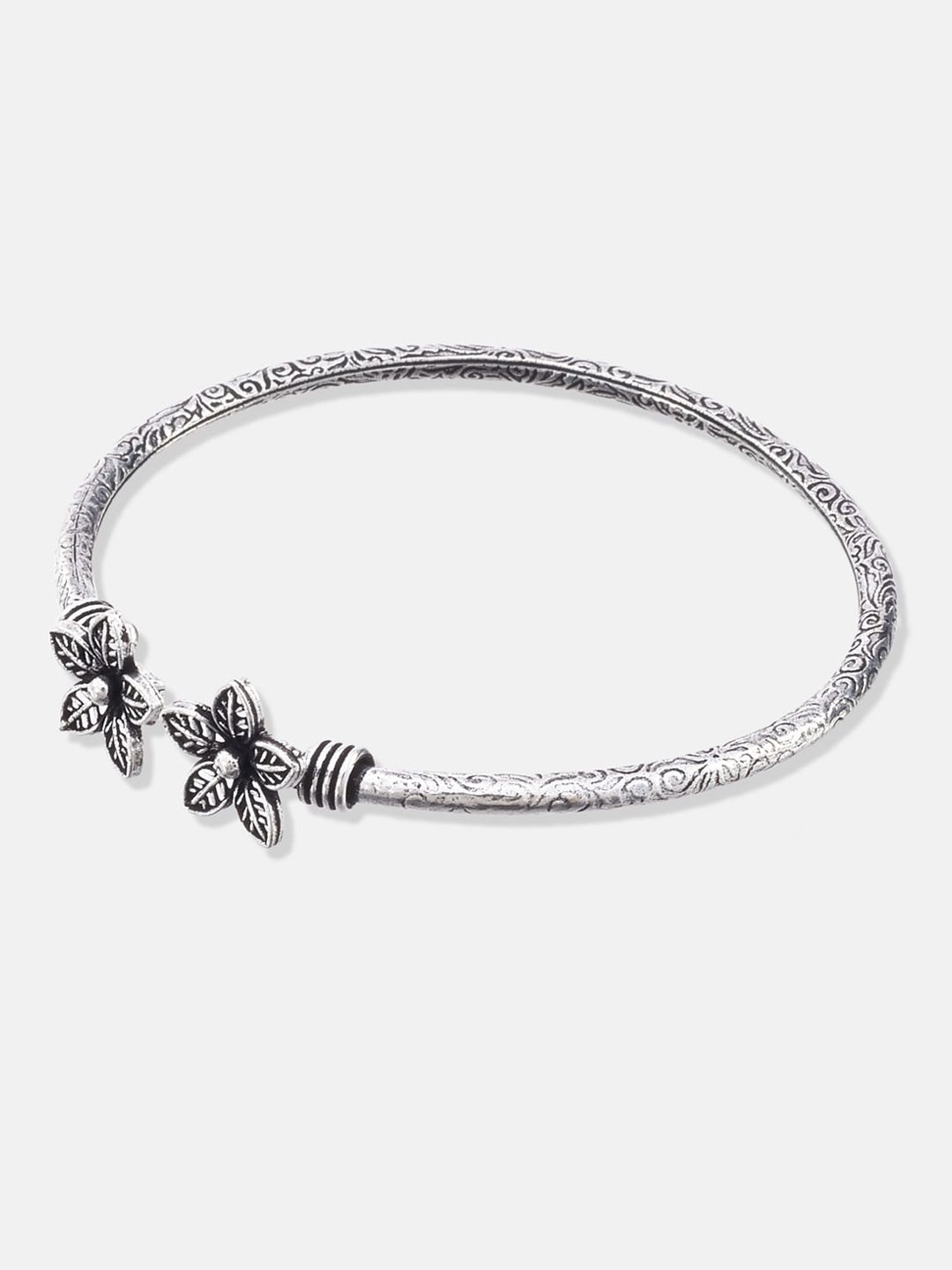 ATIBELLE Sliver-Plated Oxidised Kada Bangle